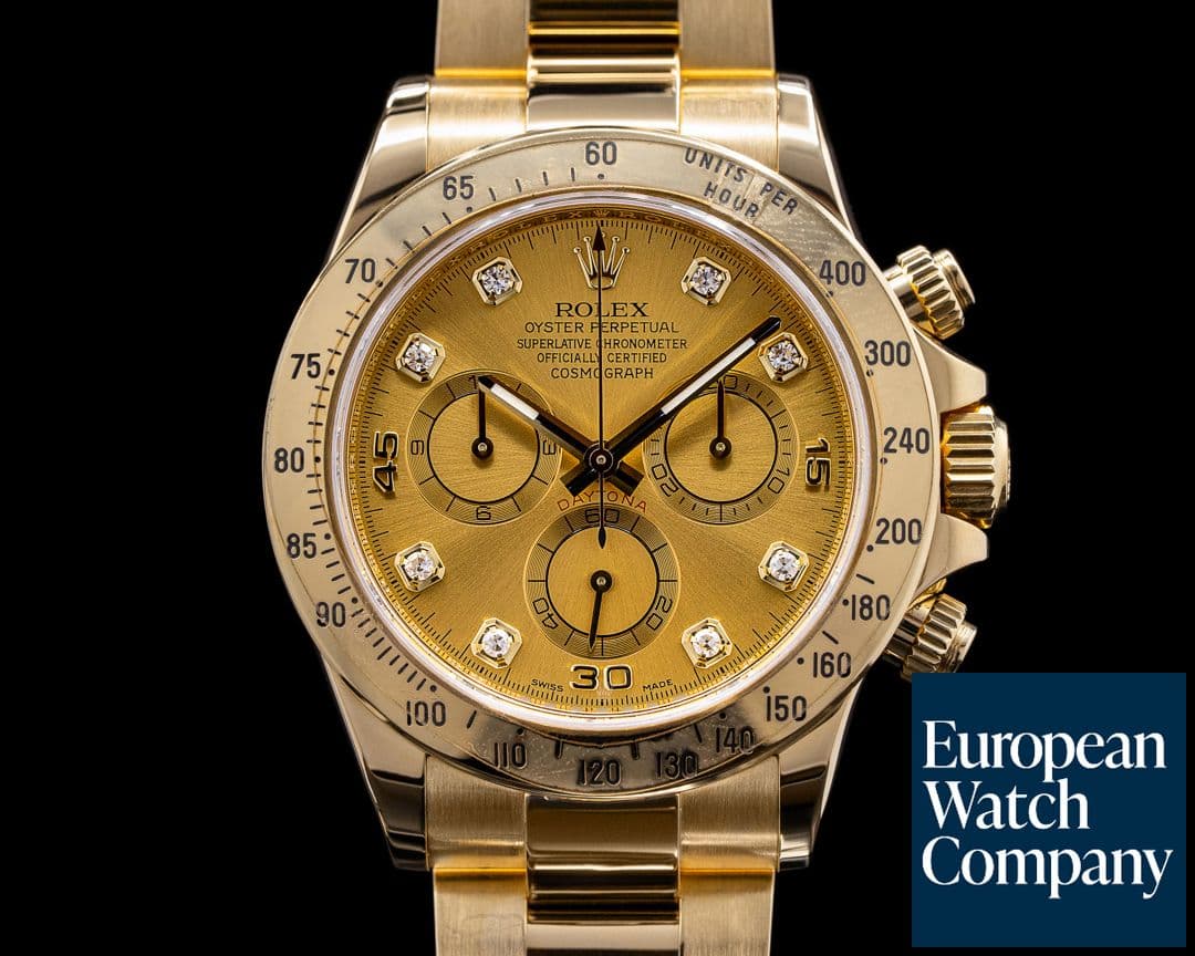 Image of Rolex Daytona 116528 18K Yellow Gold Champagne Diamond Dial