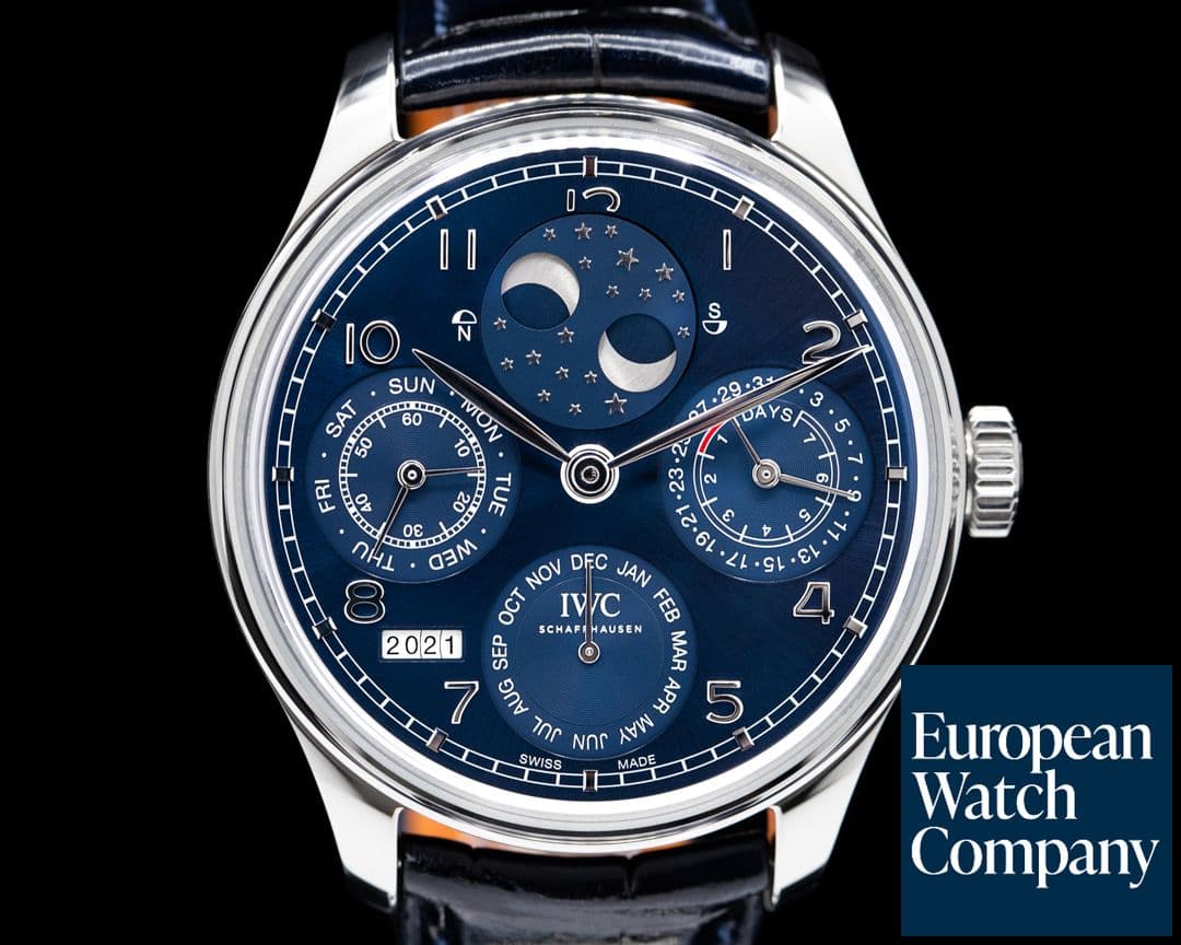 Image of IWC Portuguese Perpetual Calendar Blue Dial 18K White Gold 