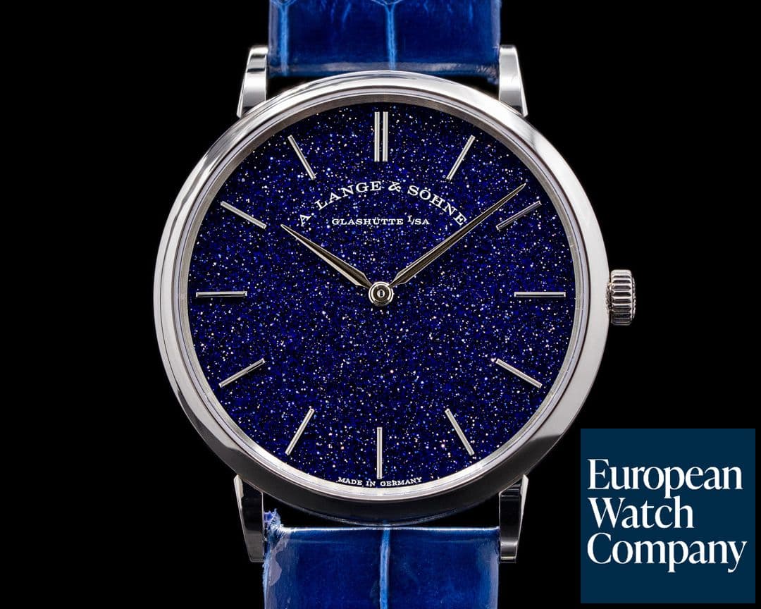 Image of A. Lange and Sohne Saxonia 205.086 Thin Manual Wind Blue Gold-Flux Dial