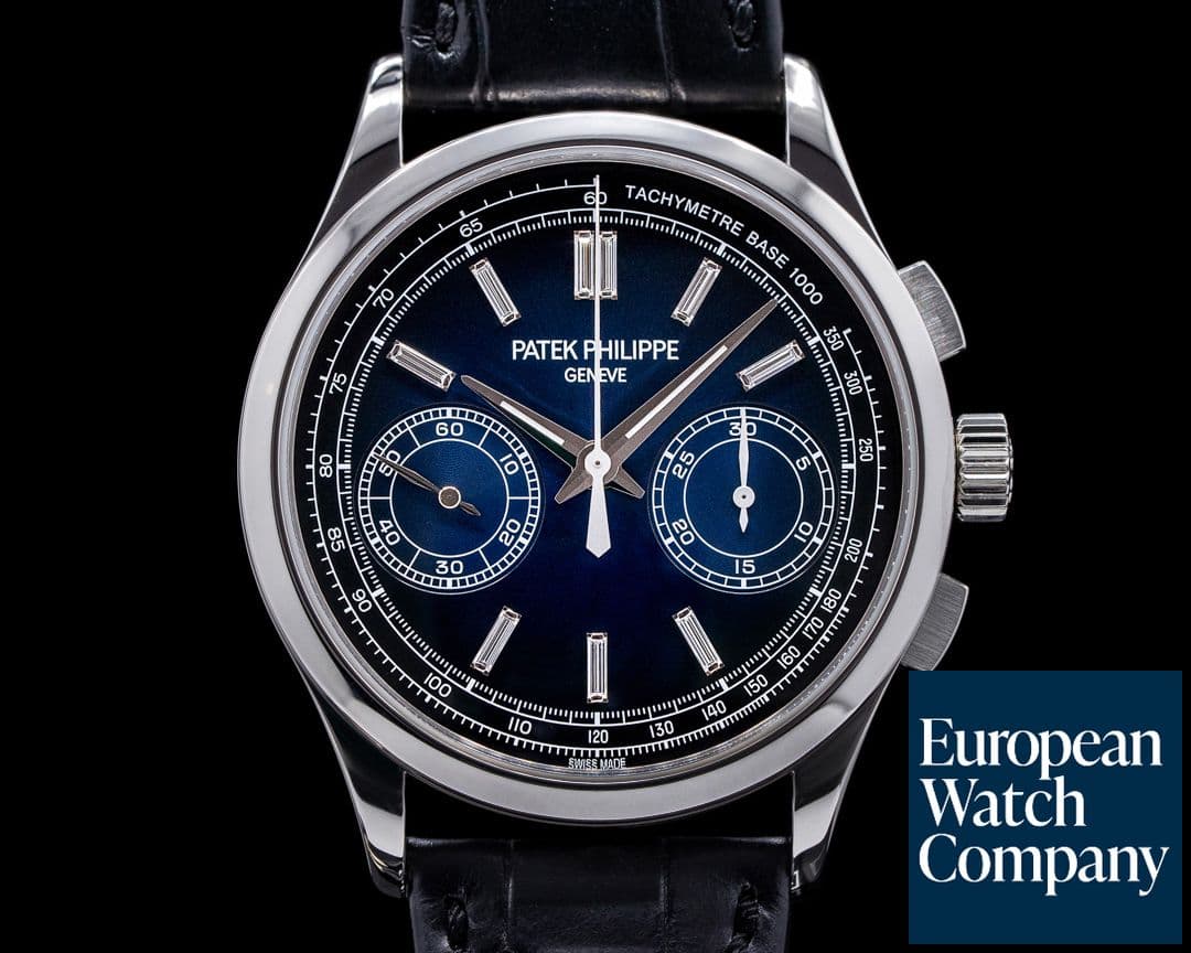 Image of Patek Philippe Chronograph Platinum 5170P Blue Diamond Dial FULL SET  