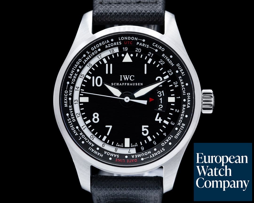 Image of IWC Pilot WorldTimer SS Black Dial 