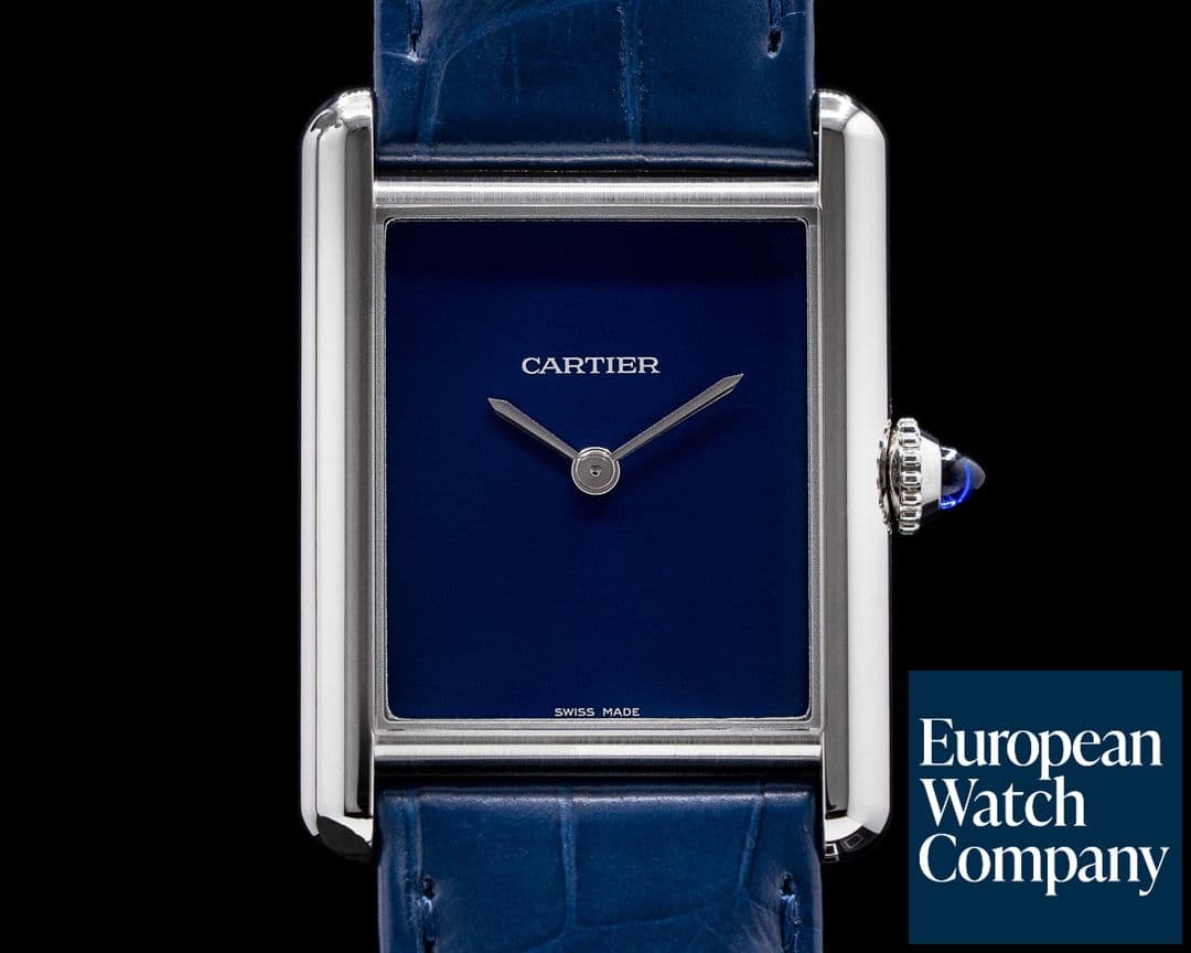 Image of Cartier Tank Must Watch SS Large BLUE 2021 UNWORN