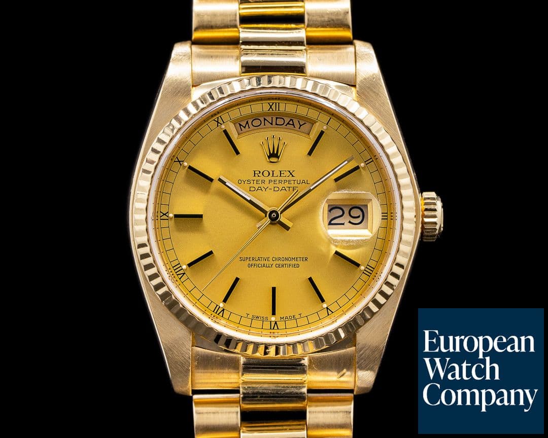 Image of Rolex Day Date 18038 Champagne Dial Yellow Gold c. 1983