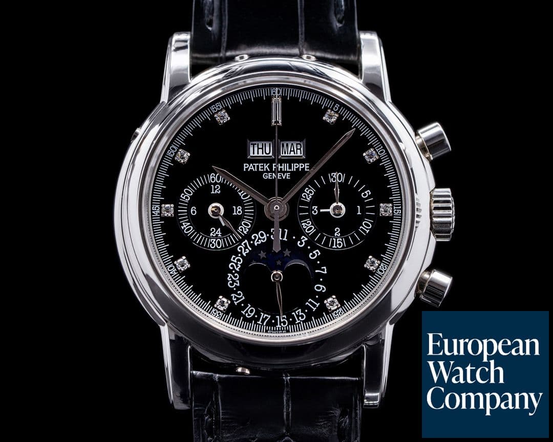 Image of Patek Philippe Perpetual Calendar 3970P Chronograph Platinum Black Diamond FULL SET
