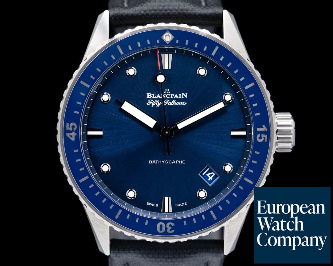 Image of Blancpain Fifty Fathoms Bathyscaphe Ceramic Blue 