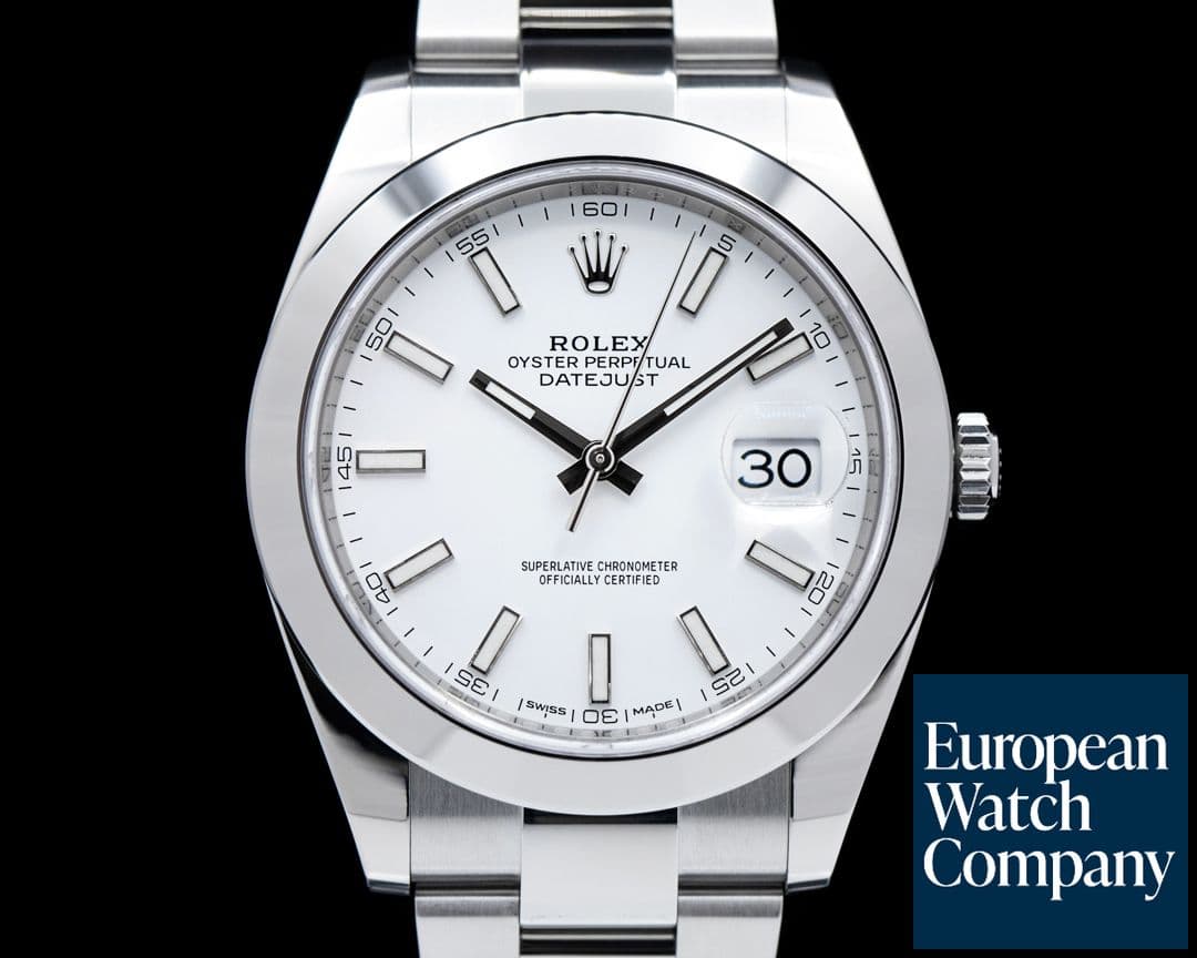 Image of Rolex Datejust 41 126300 White Stick Dial SS 2018