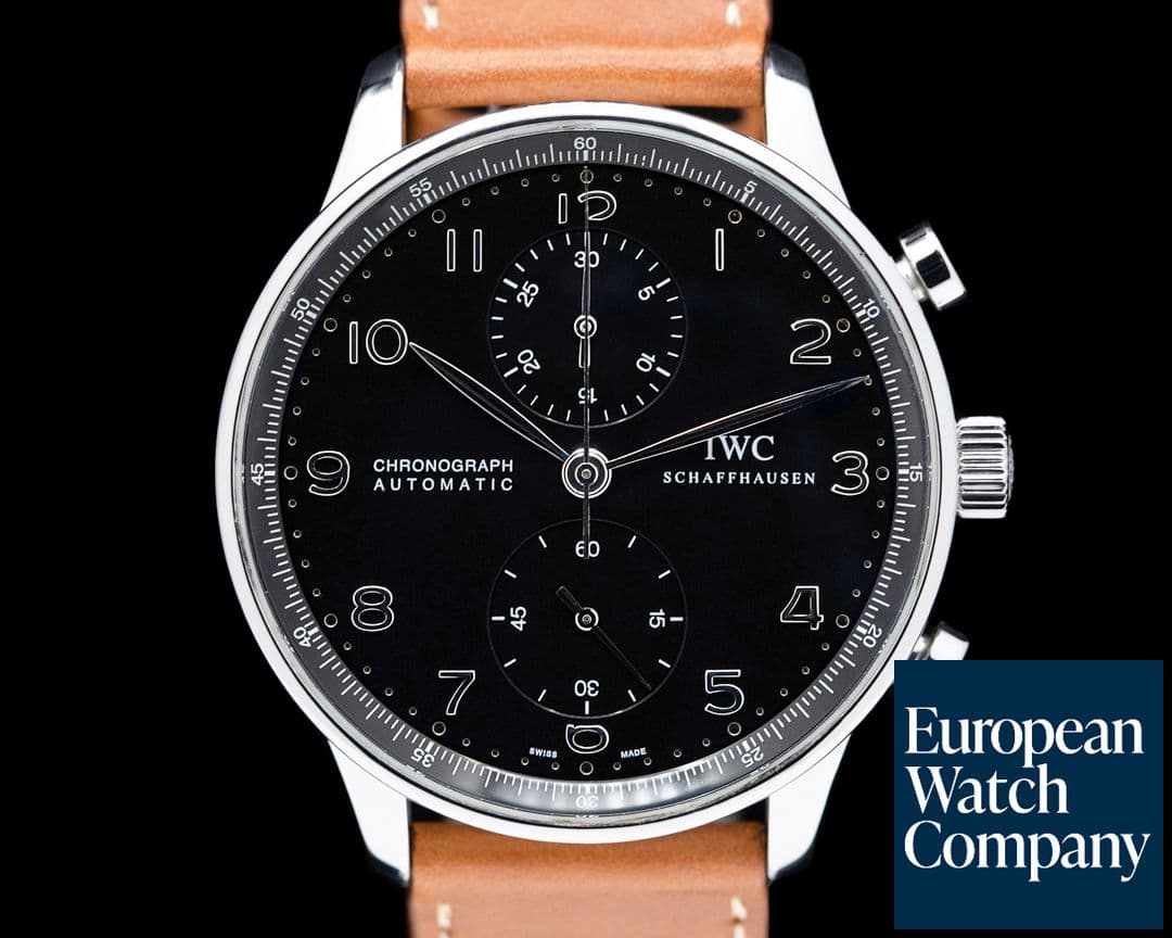 Image of IWC Portuguese Chronograph SS Black Dial