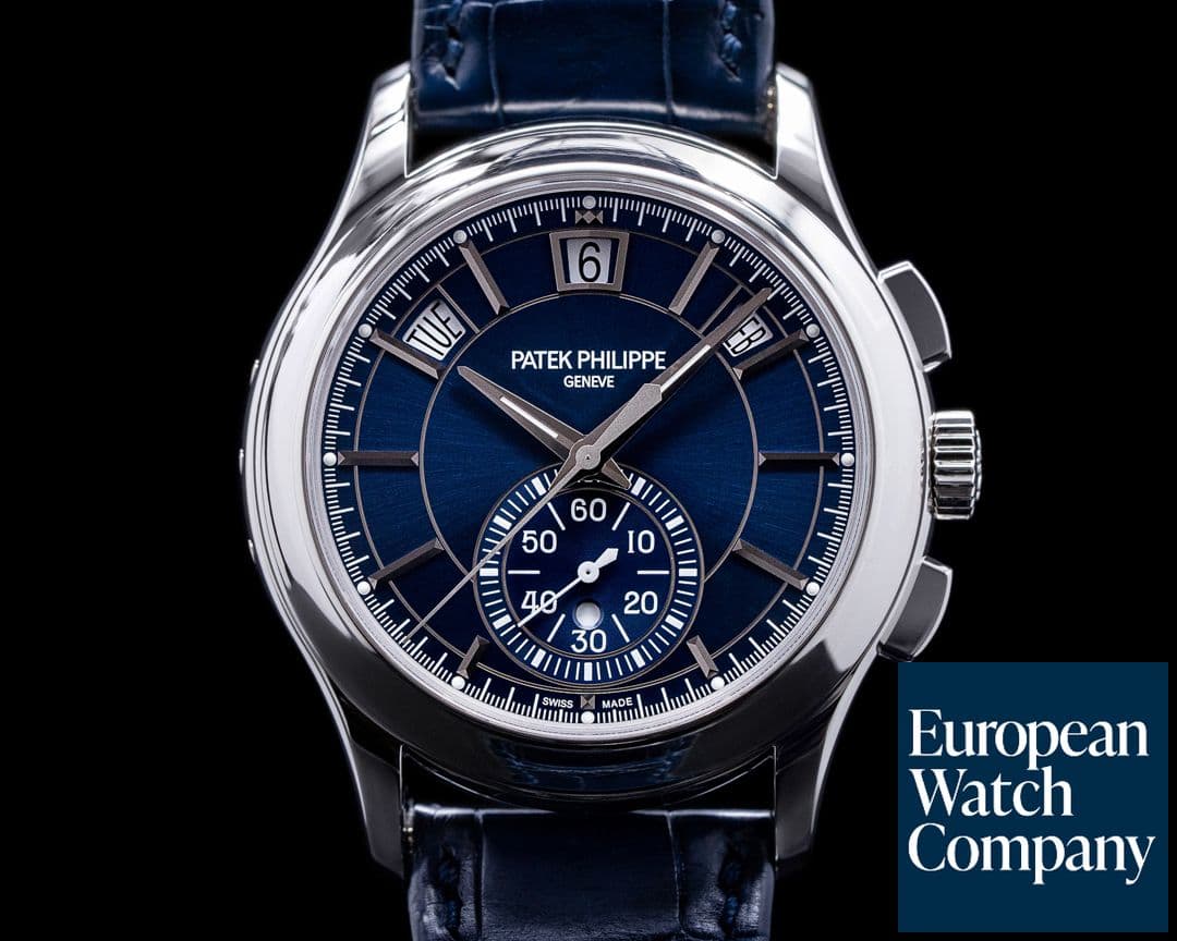 Image of Patek Philippe Chronograph Annual 5905P Calendar Platinum / Blue Dial 