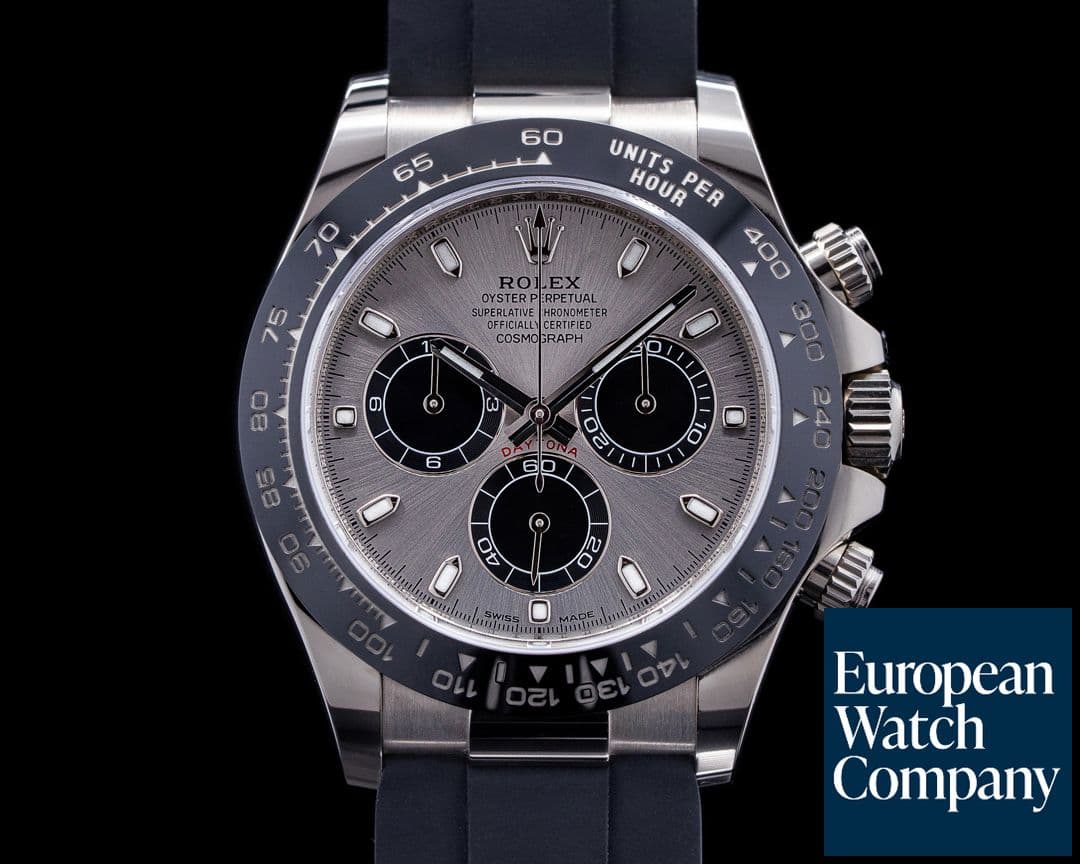 Image of Rolex Daytona 116519 18K White Gold Ceramic Oysterflex Silver Dial 