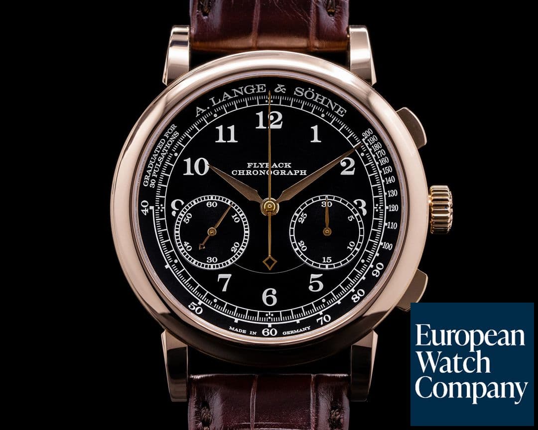 Image of A. Lange and Sohne 1815 Flyback 414.031 Chronograph Black Dial 18K Rose Gold 
