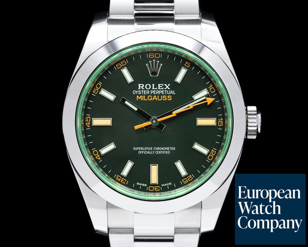 Image of Rolex Milgauss 116400V SS Black Dial Green Crystal 2021
