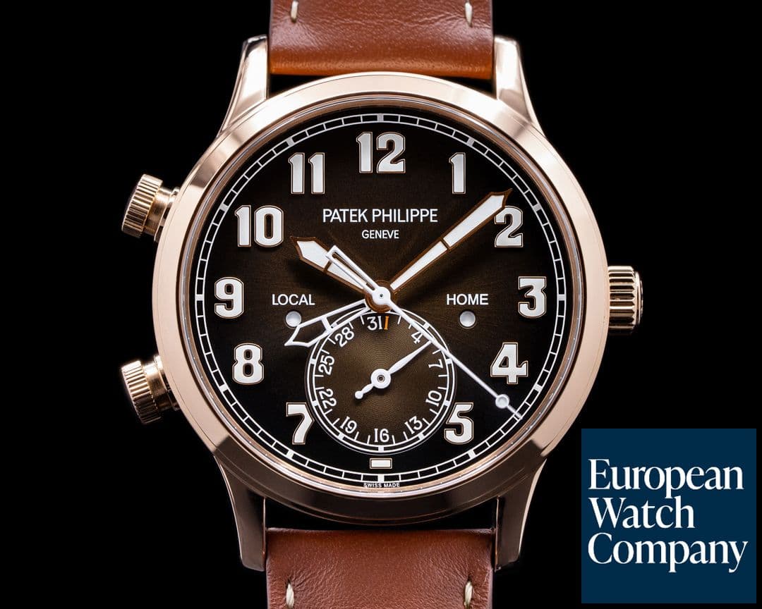 Image of Patek Philippe Calatrava 5524R Pilot Travel Time 18k Rose Gold 2020