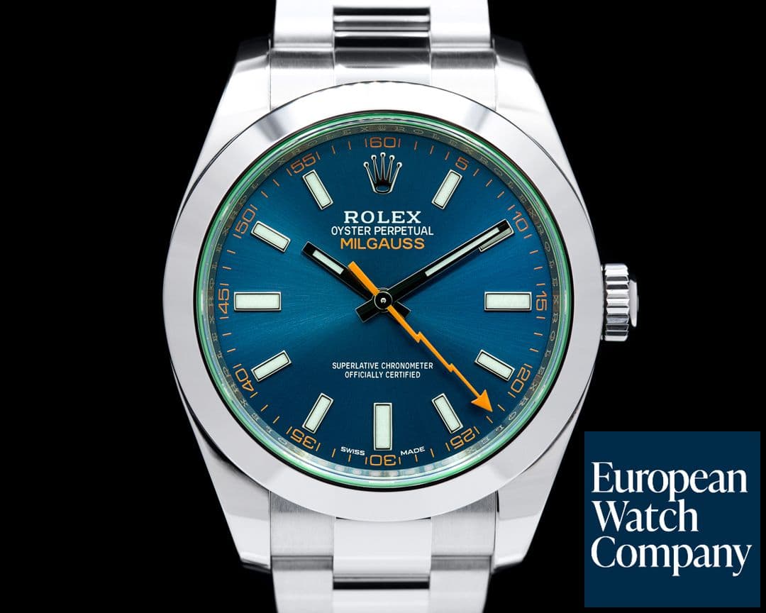 Image of Rolex Milgauss 116400 SS Blue Dial Green Crystal 2020
