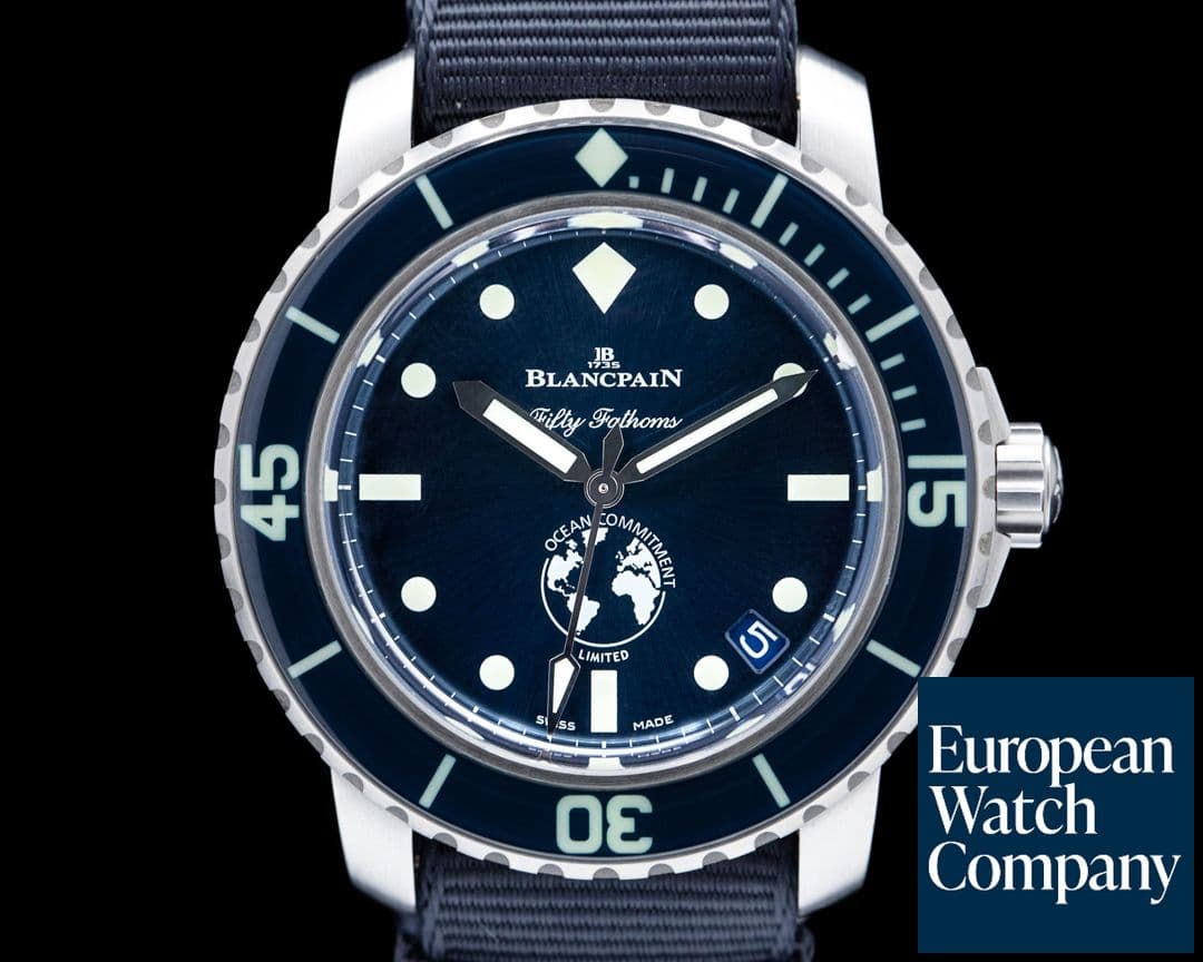 Image of Blancpain Fifty Fathoms Ocean Commitment III Limited Edition Blue Dial 