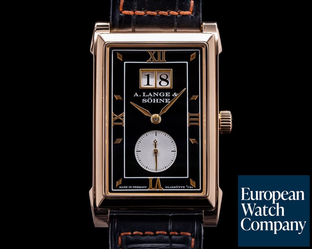 Image of A. Lange and Sohne Cabaret 107.031 18K Rose Gold Black Dial RARE