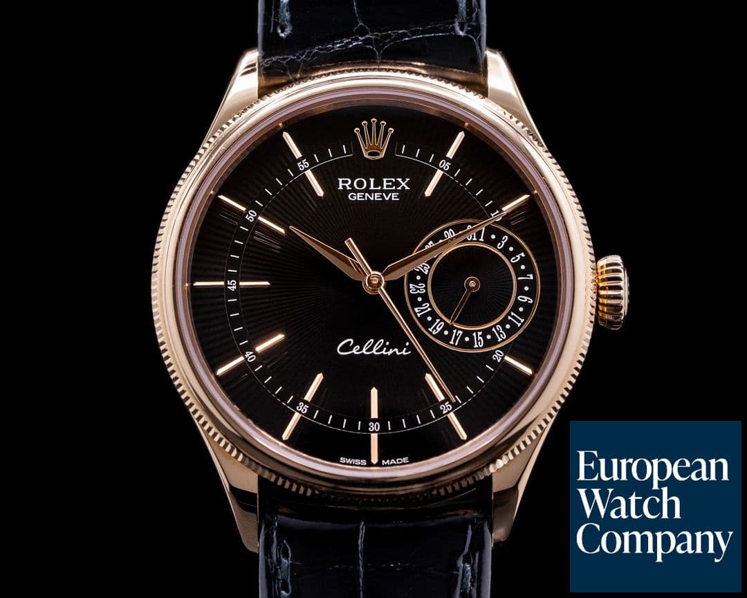 Image of Rolex Cellini Date Black Dial 18K Rose Gold 2020