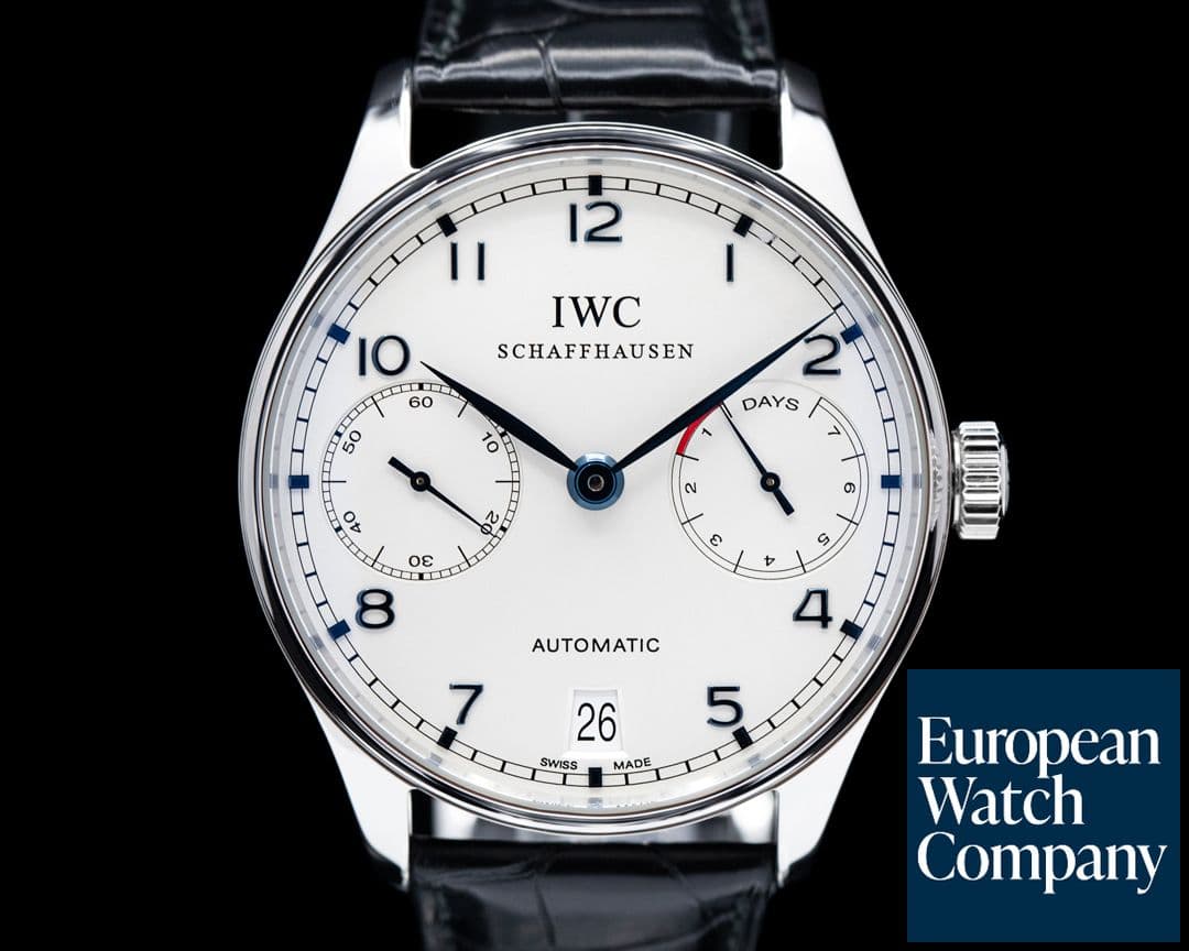 Image of IWC Portuguese 7 Day SS / Blue Numerals 