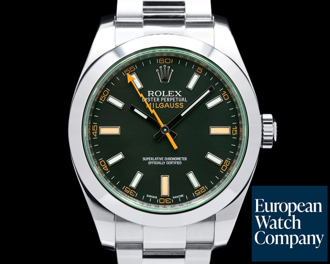 Image of Rolex Milgauss 116400V SS Black Dial Green Crystal 2017