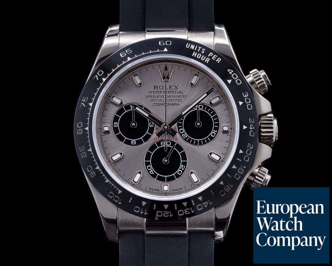 Image of Rolex Daytona 116519 18K White Gold Ceramic Oysterflex Silver Dial 