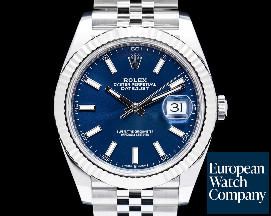 Image of Rolex Datejust 41 Blue Stick Dial SS / SS UNWORN