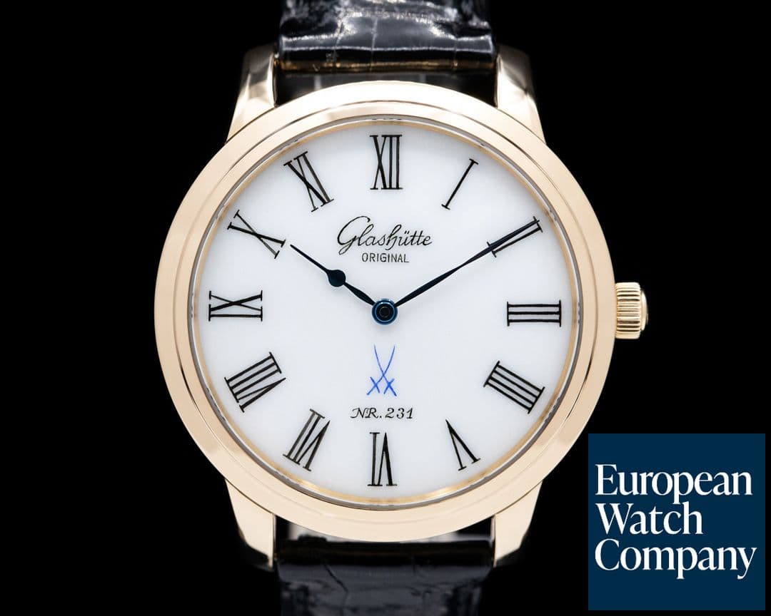 Image of Glashutte Original Senator Meissen Porcelain Dial 18K Rse Gold