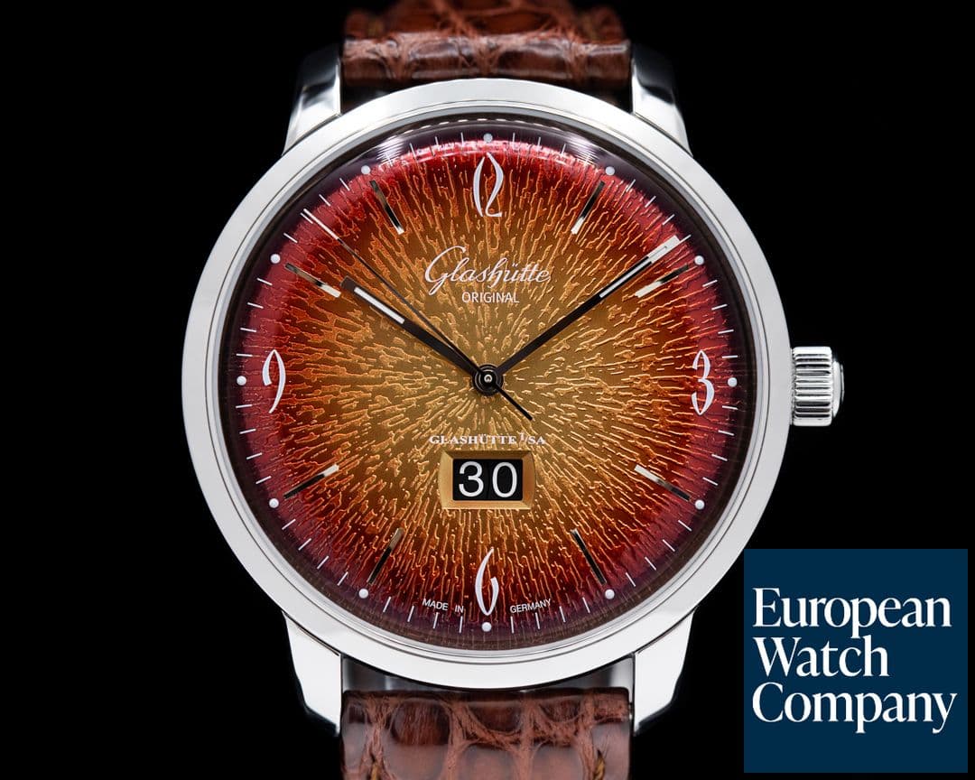 Image of Glashutte Original Senator Sixties Panorama SS Date Annual Edition "Fiery Orange"