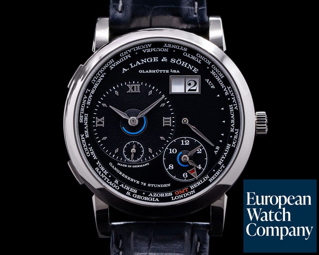 Image of A. Lange and Sohne Lange 1 Time Zone 136.029 18K White Gold / Black Dial 