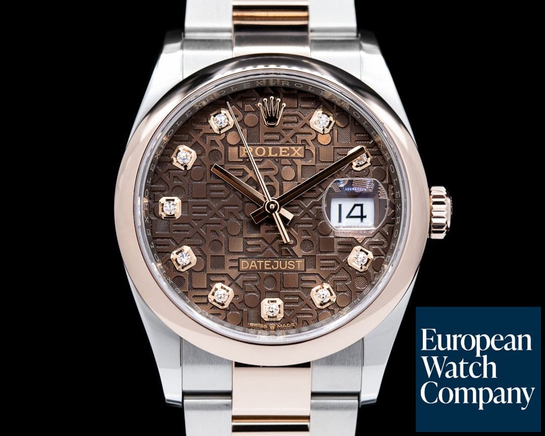 Image of Rolex Datejust 126201 Chocolate Diamond Jubilee Dial RG / SS 36MM 