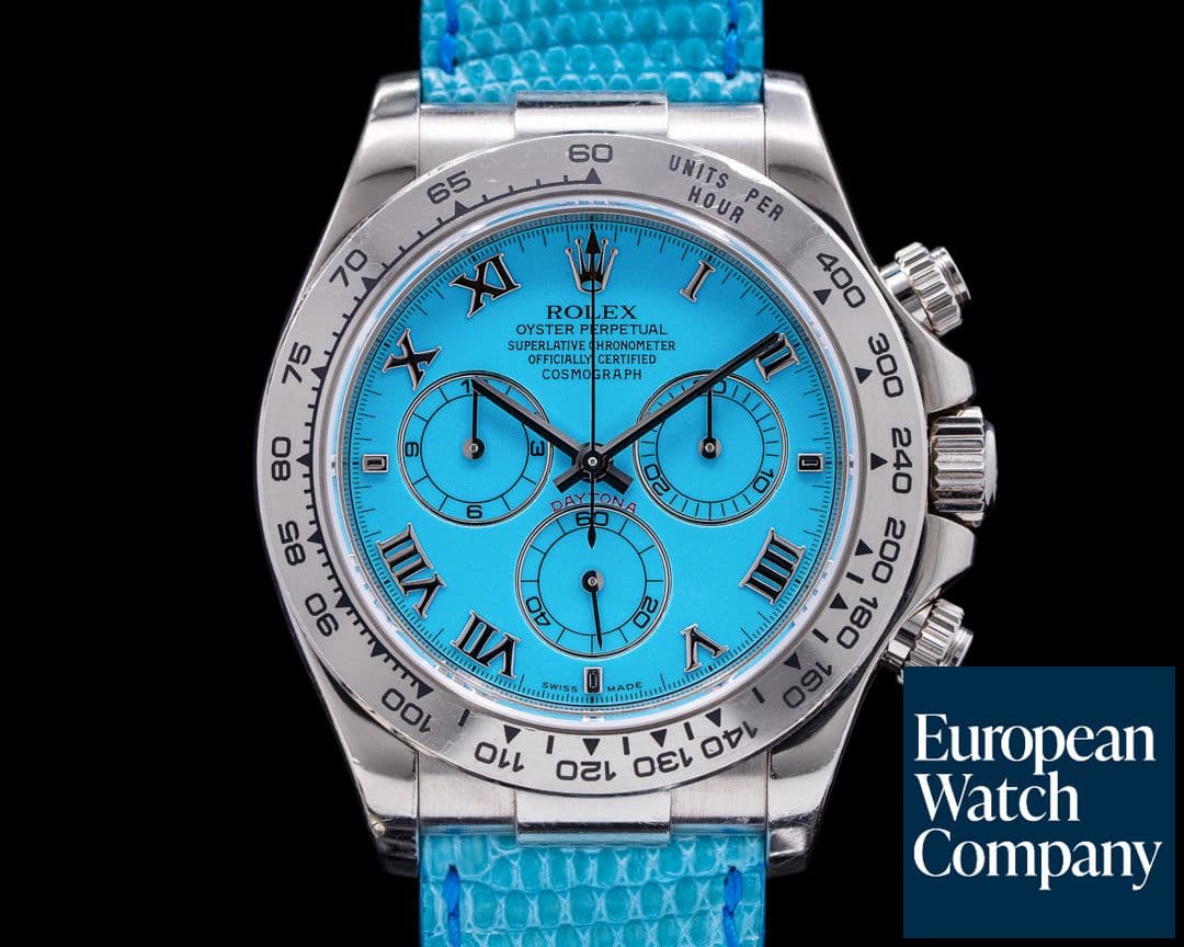 Image of Rolex Daytona 116519 "BEACH" Blue Dial 18K White Gold FULL SET RARE 