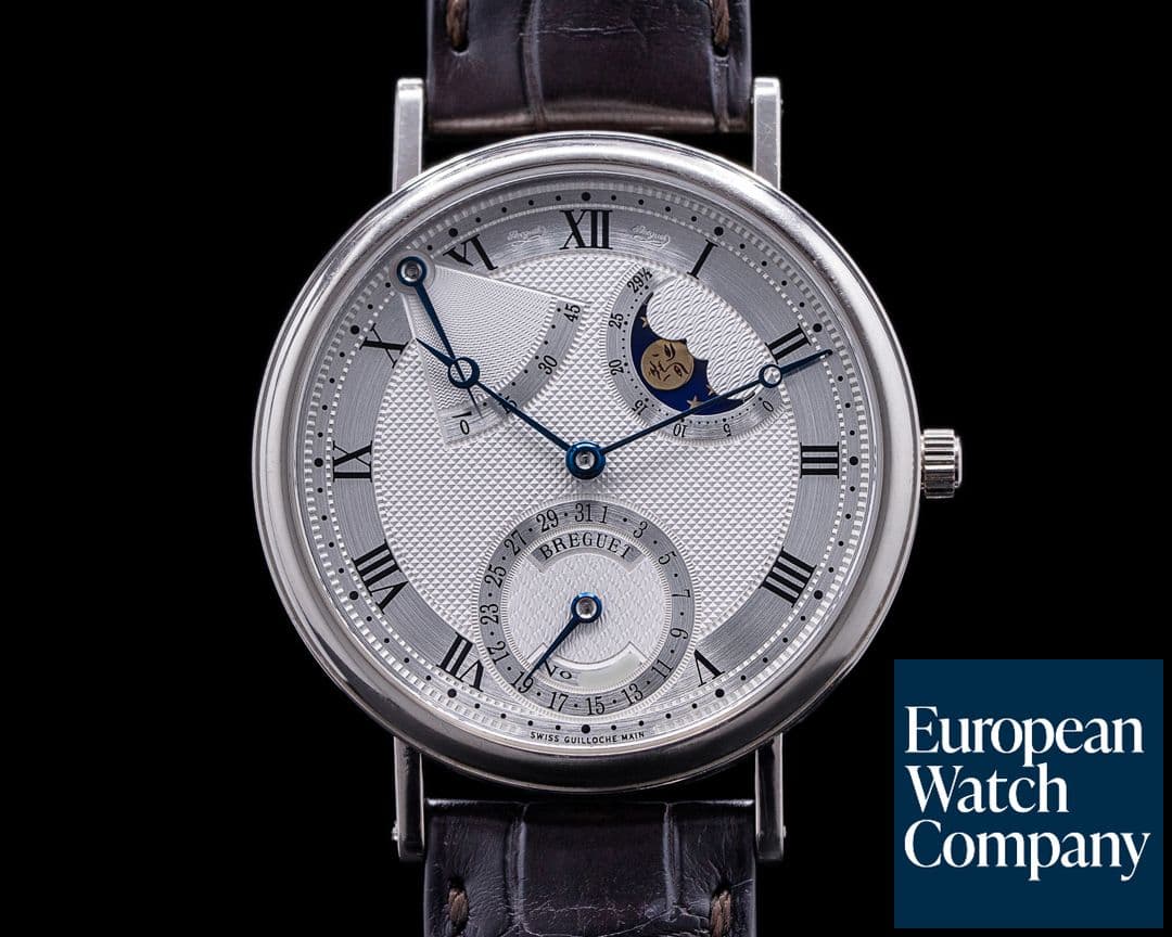 Image of Breguet Classique Power Reserve Moon Phase 18K White Gold 