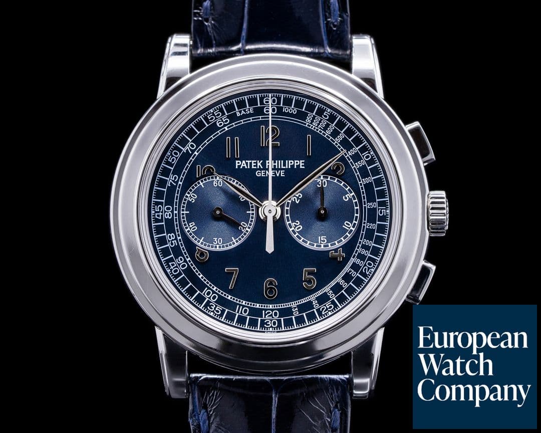 Image of Patek Philippe 5070P Platinum Blue Dial Chronograph FULL SET