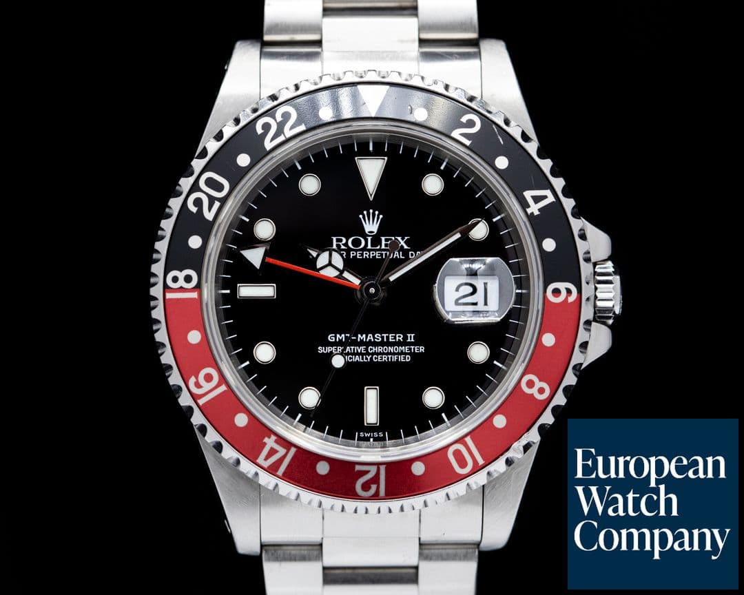 Image of Rolex GMT Master II SS Red / Black Coke "Swiss Only" NICE
