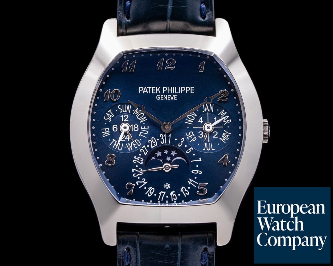 Image of Patek Philippe Perpetual Calendar 5041G Tonneau 18K White Gold Blue Dial UNIQUE PIECE