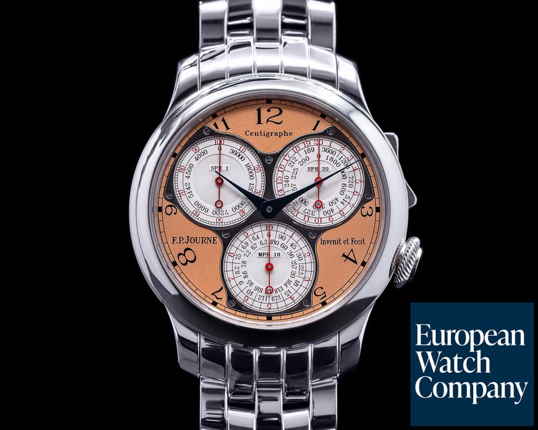 Image of F. P. Journe Centigraphe Souverain Platinum Bracelet Salmon Dial RARE