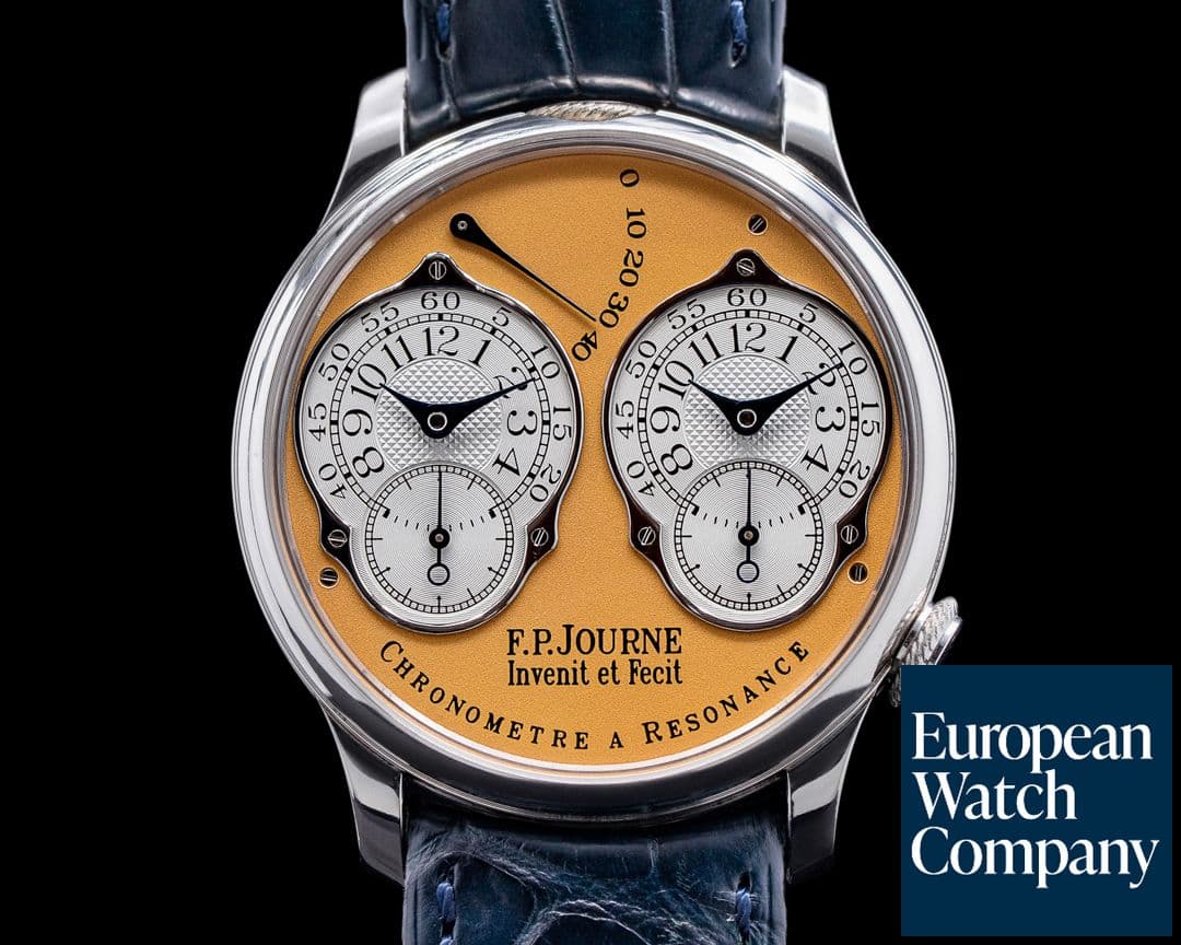Image of F. P. Journe Chronometre Resonance Platinum 38MM SALMON DIAL 1 of 3 WOW