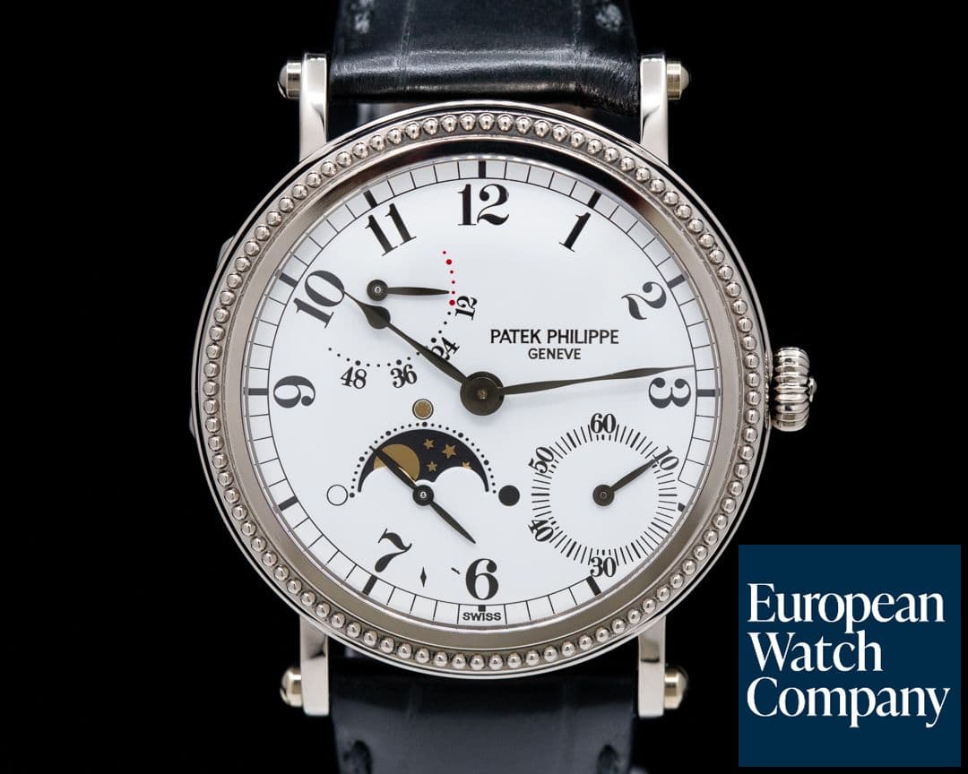 Image of Patek Philippe Moonphase 5015G Power Reserve White Gold Hobnail Bezel