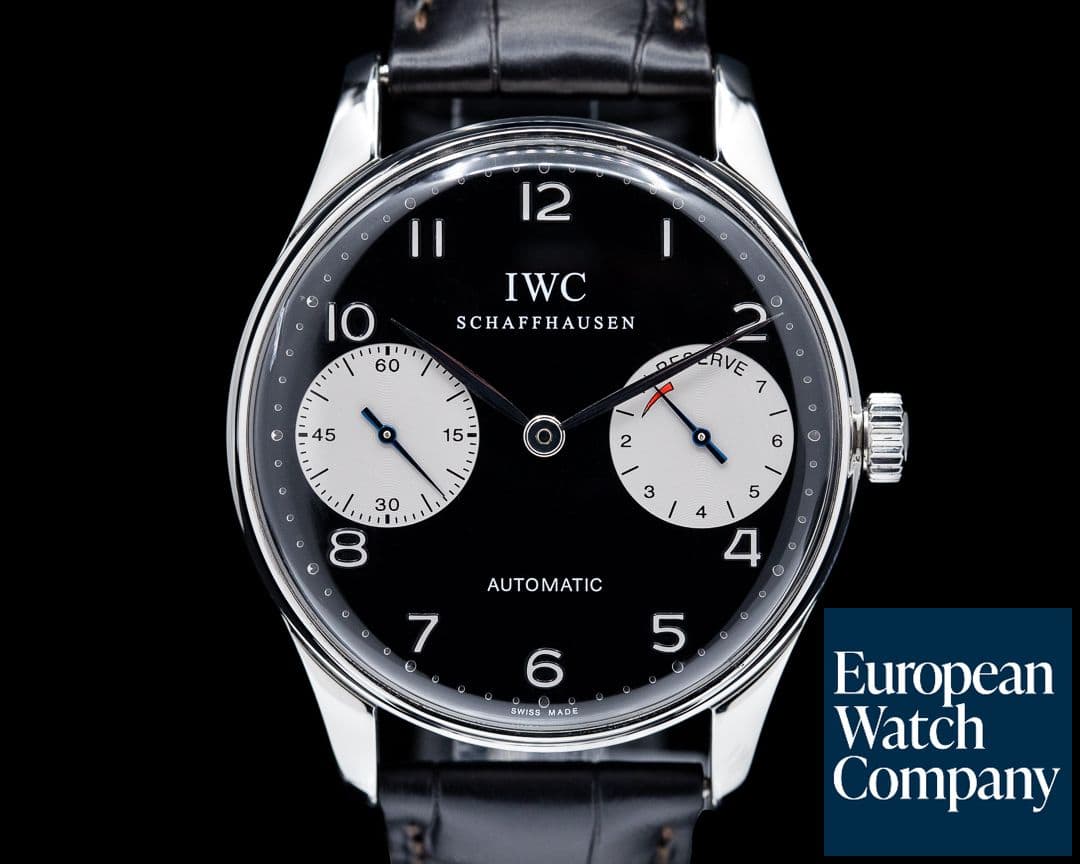 Image of IWC Portuguese 7 Day Automatic SS Black Dial