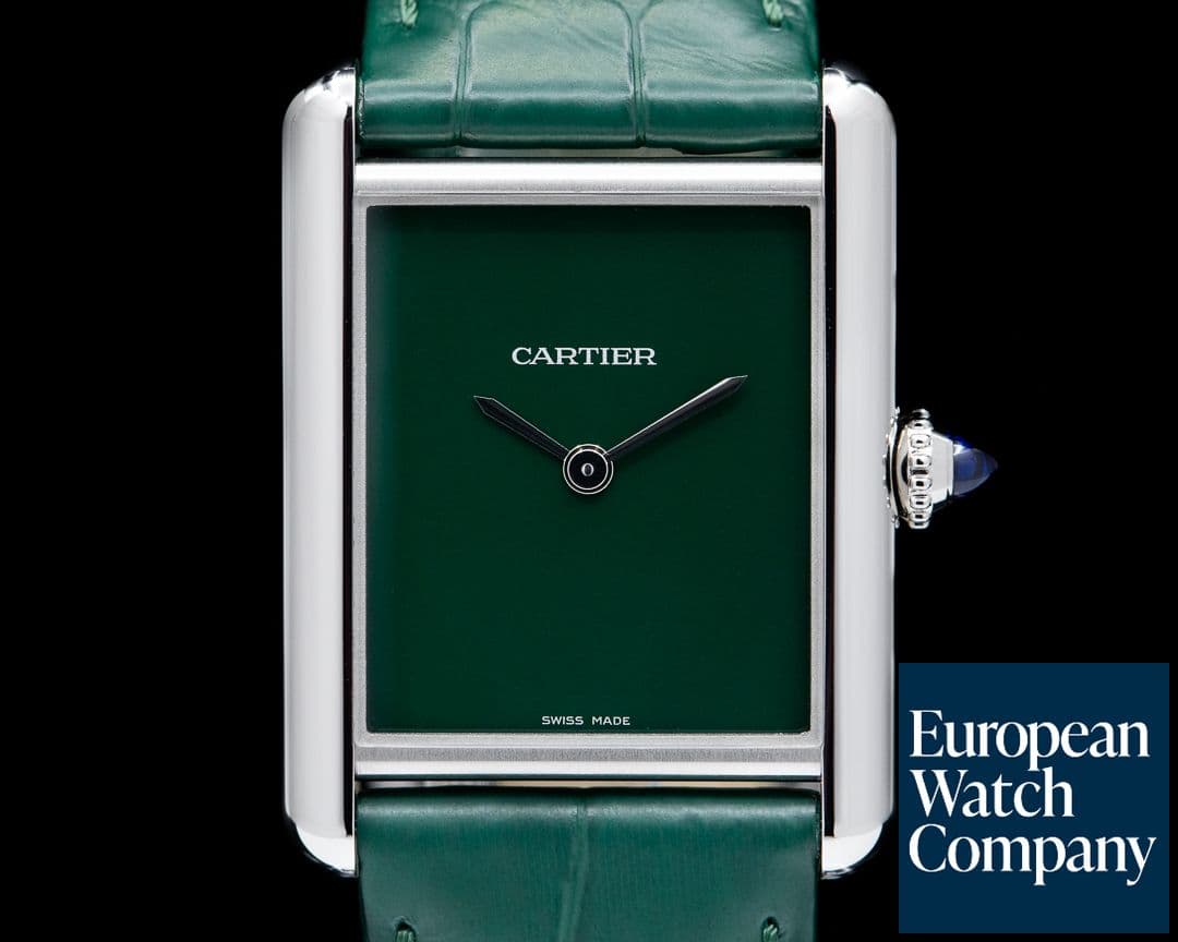 Image of Cartier Tank Must Watch SS Large GREEN 2021