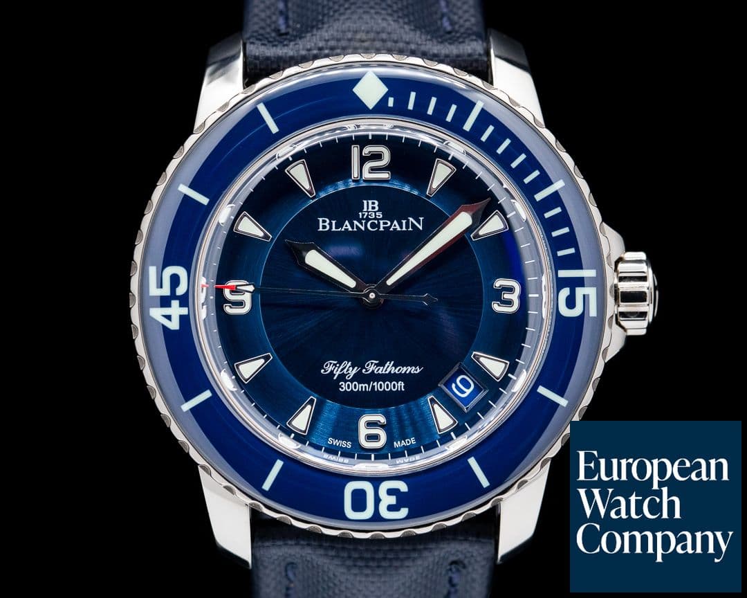 Image of Blancpain Fifty Fathoms White Gold / Blue Dial LIMITED