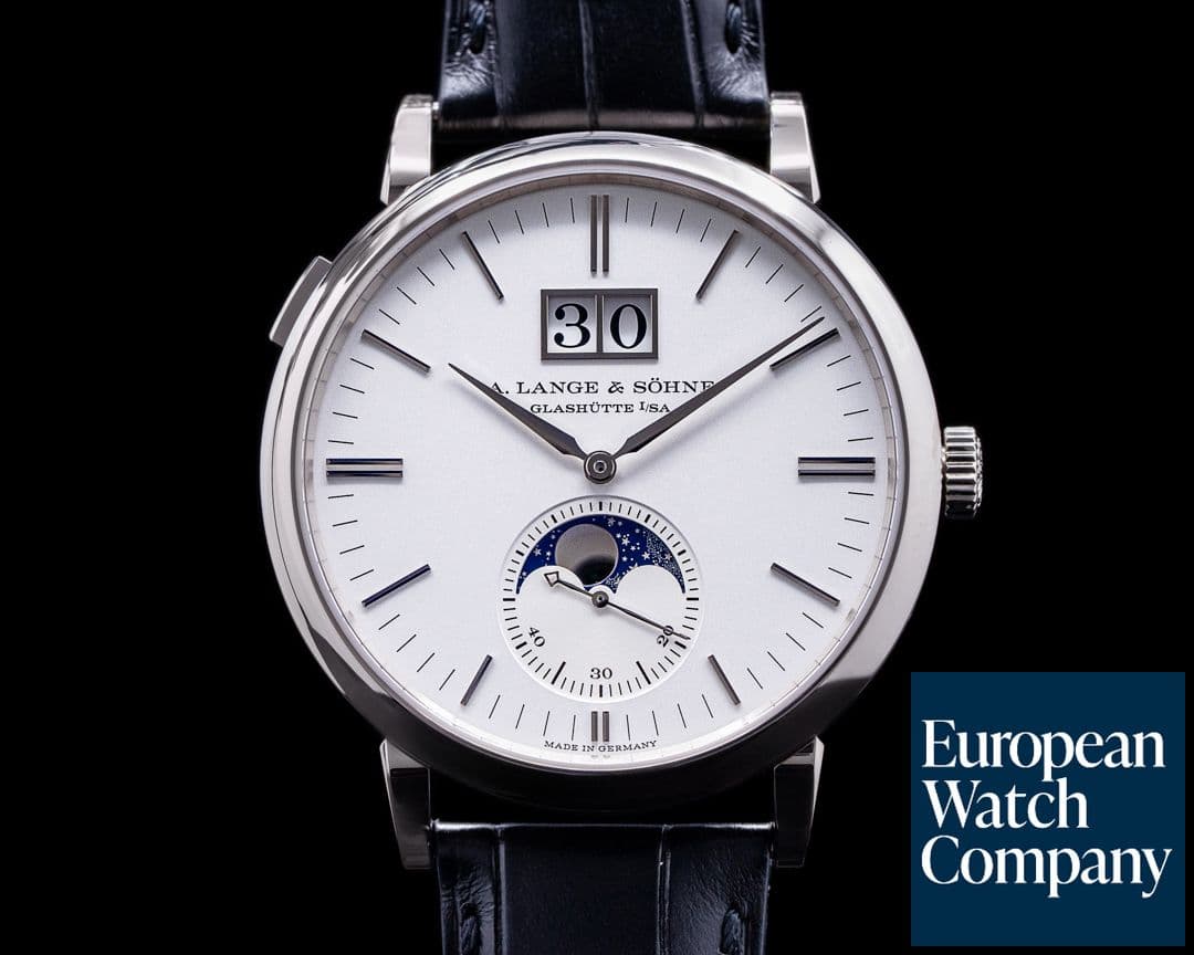 Image of A. Lange and Sohne Saxonia 384.026 Moon  Phase Automatik 18K White Gold / Silver Dial 