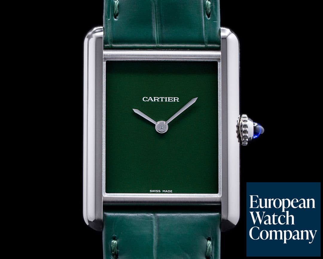 Image of Cartier Tank Must Watch SS Large GREEN 2021