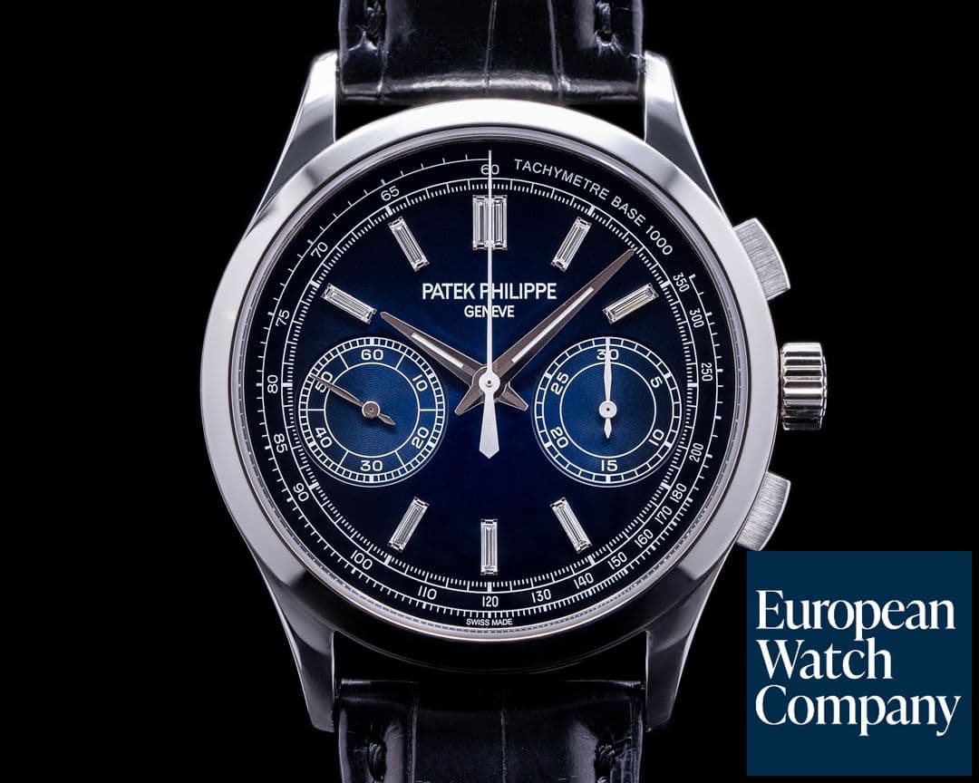 Image of Patek Philippe Chronograph Platinum 5170P Blue Diamond Dial FULL SET 