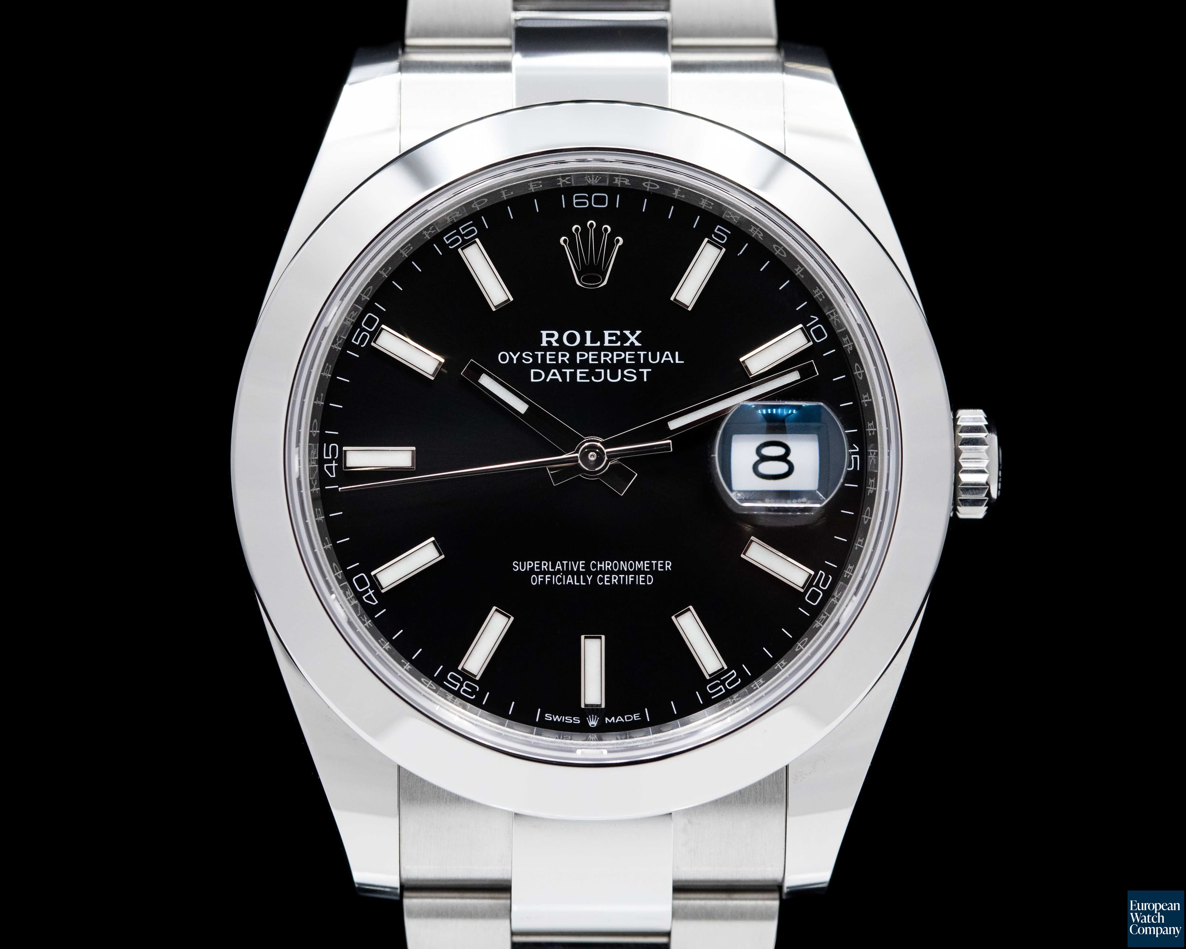 Image of Rolex Datejust 41 126300 Black Stick Dial SS UNWORN