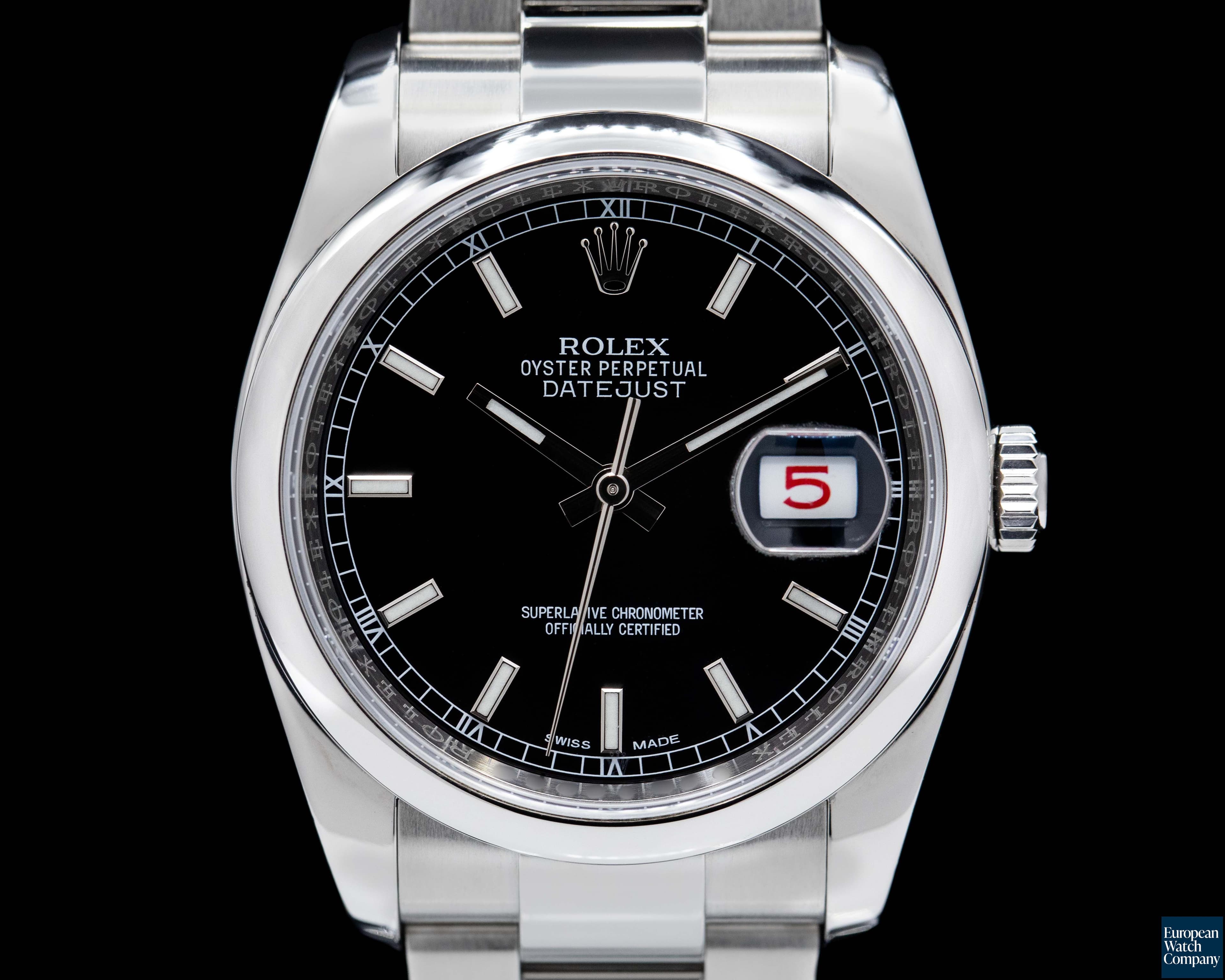 Image of Rolex Datejust Black Stick Dial SS / SS