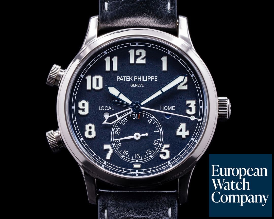 Image of Patek Philippe Calatrava 5524G Pilot Travel Time 18k White Gold 