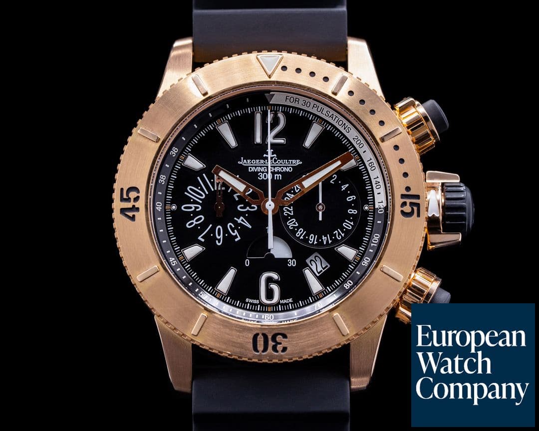 Image of Jaeger LeCoultre Master Compressor Diving Chronograph 18K Rose Gold / Rubber Strap