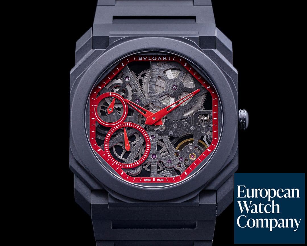 Image of Bulgari Octo Finissimo Skeleton Red Limited Edition Ceramic UNWORN