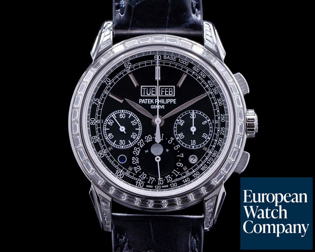 Image of Patek Philippe 5271P Perpetual Calendar Chronograph Platinum Black DIAMONDS UNWORN