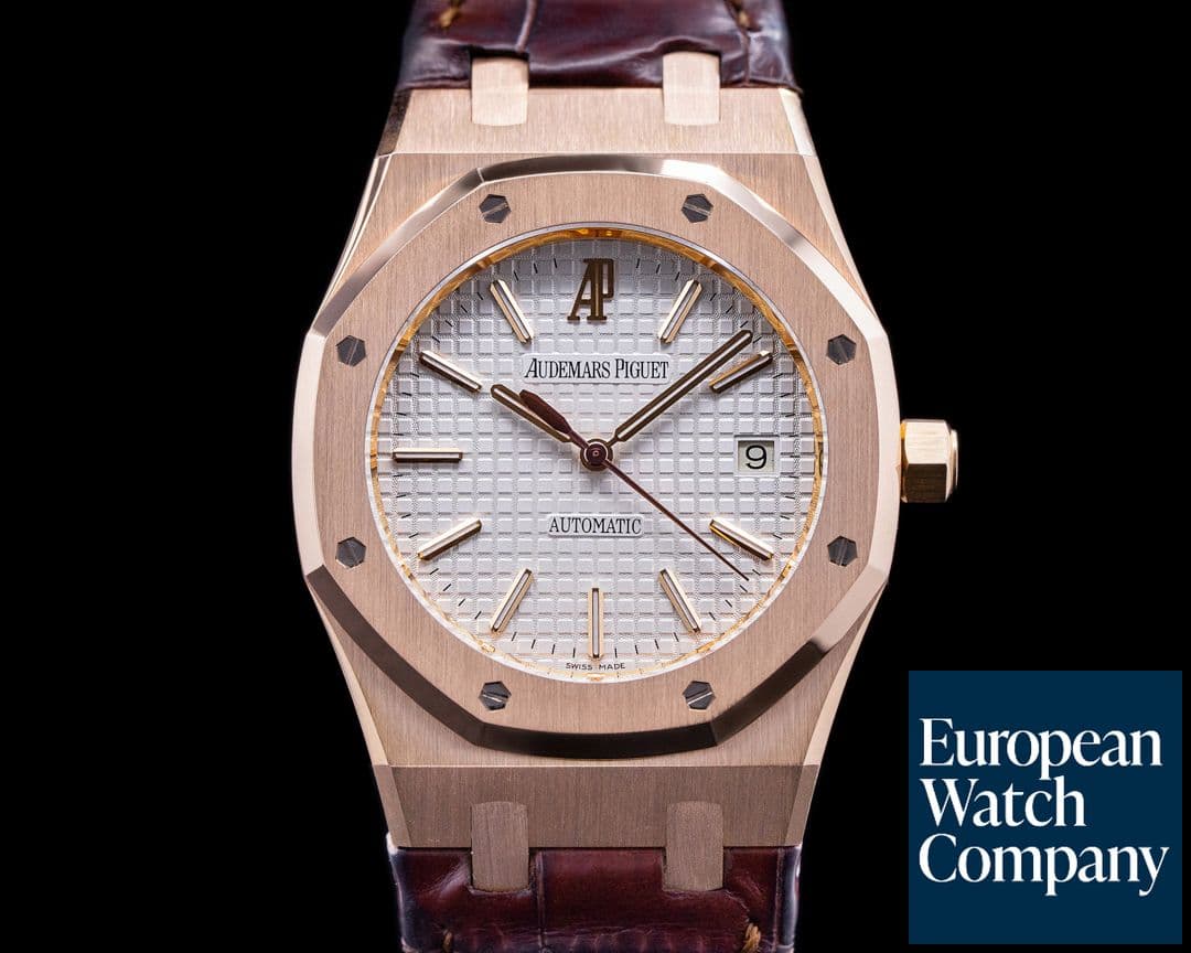 Image of Audemars Piguet Royal Oak 15300OR Jumbo White Dial 18K Rose Gold 