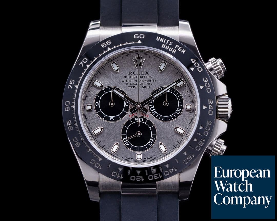 Image of Rolex Daytona 116519 18K White Gold Ceramic Oysterflex Silver Dial 
